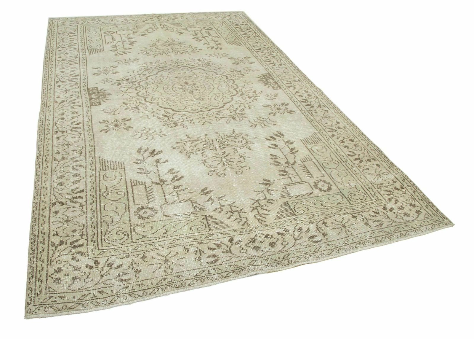 Handmade Anatolian Beige Turkish Vintage Area Rug 190 Cm X 308 Cm photo furniture