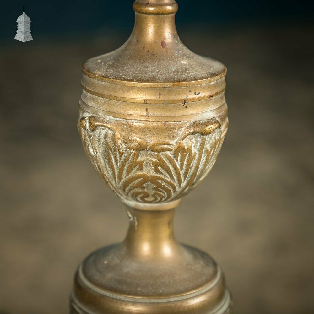 Fire Dog Andirons, Ornate Brass Pair photo for sale