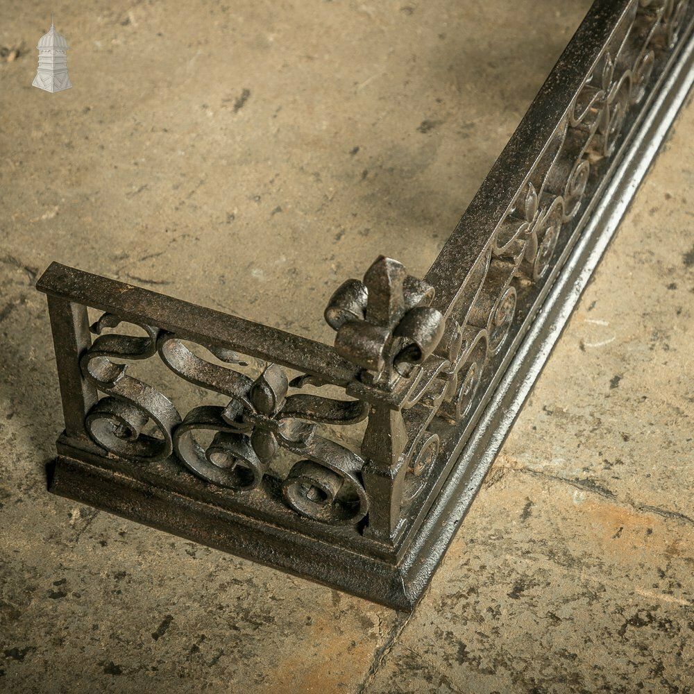 Fireplace Fender, Wrought Iron Scroll Design photo furniture