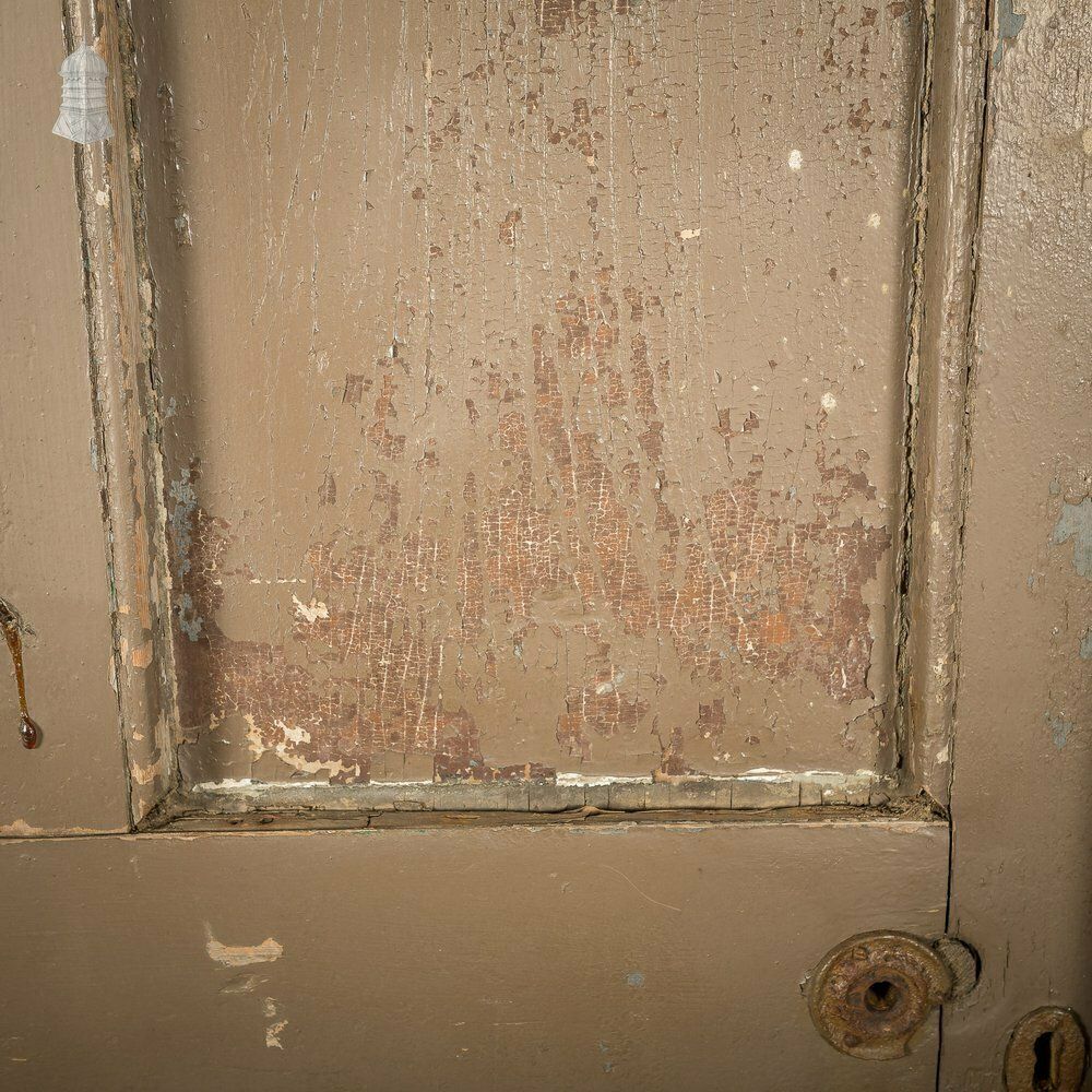 Large Georgian Arch Top Door Frame And Door With Distressed Paint Finish photo vintage