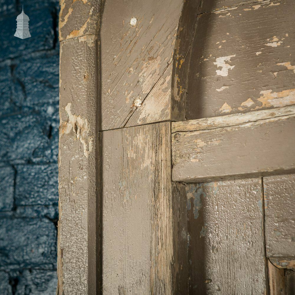 photo furniture Large Georgian Arch Top Door Frame And Door With Distressed Paint Finish