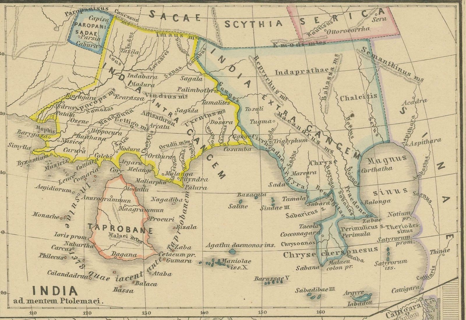 Ancient Cartography Of The Indian Subcontinent, Published In 1880 photo furniture