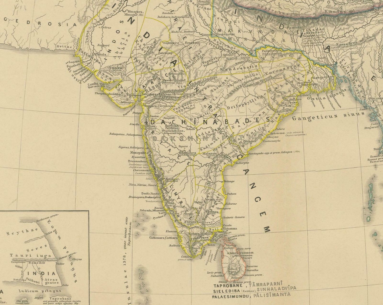 Ancient Cartography Of The Indian Subcontinent, Published In 1880 photo vinterior