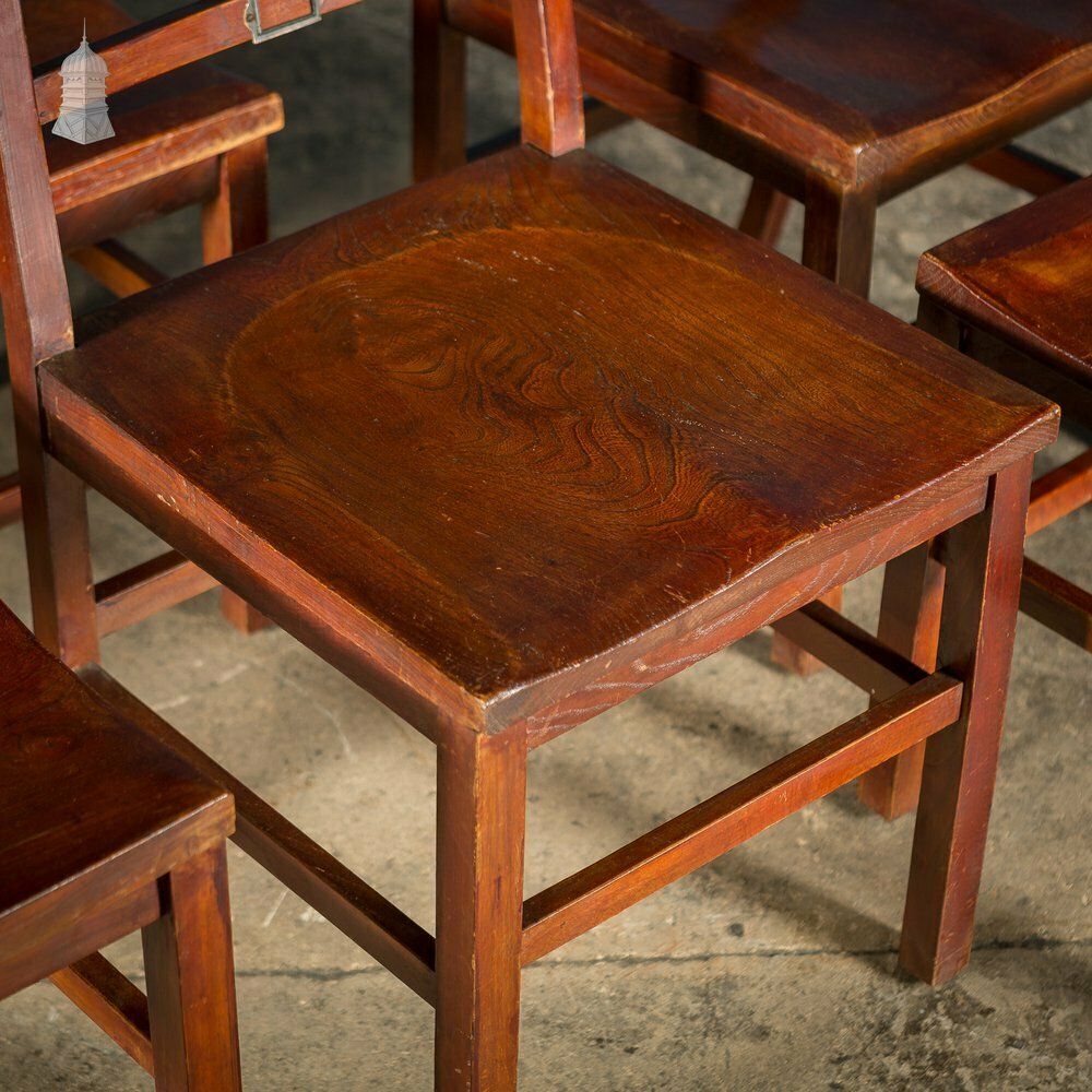 Set Of 6 19th C Elm Synagogue Chairs [No. 2] photo 714.0