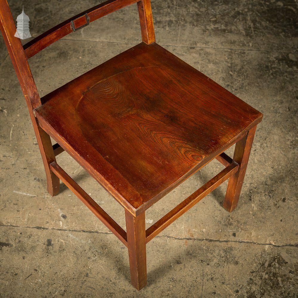 Furniture Set Of 6 19th C Elm Synagogue Chairs [No. 2] photo
