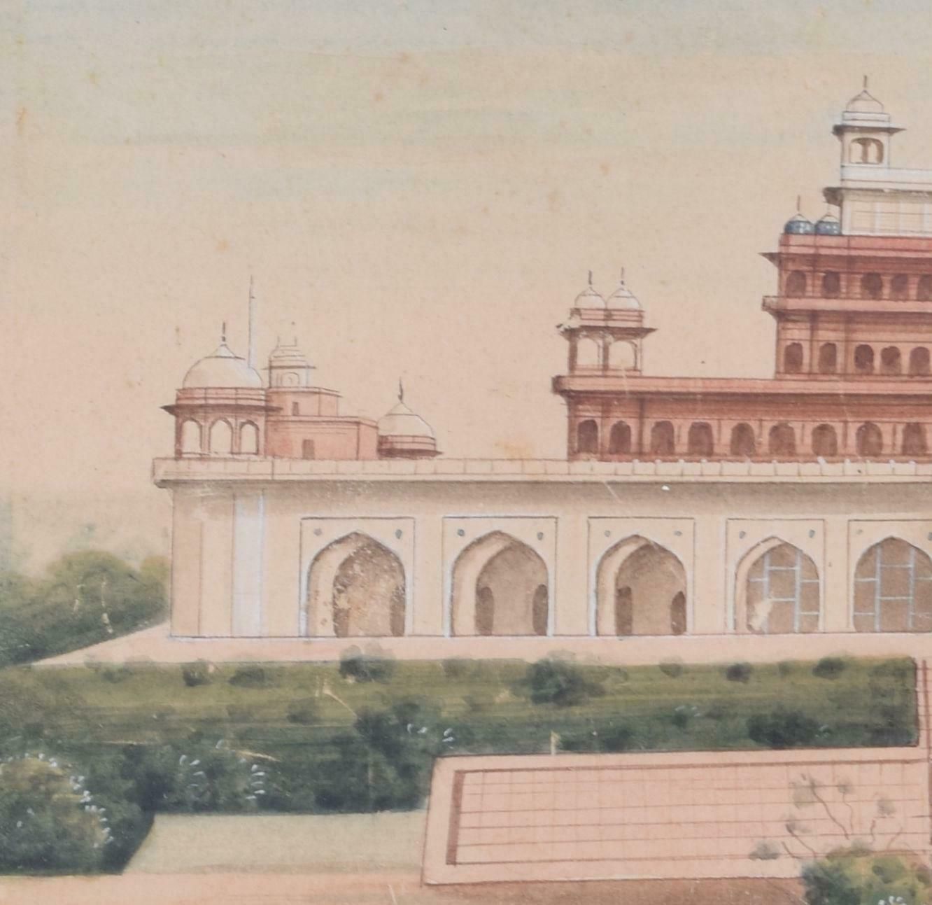Akbar's Tomb, Agra, India Watercolour photo for sale