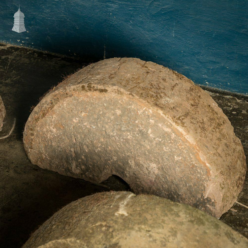 Batch Of 8 Antique Half Round Sandstone Millstones photo furniture