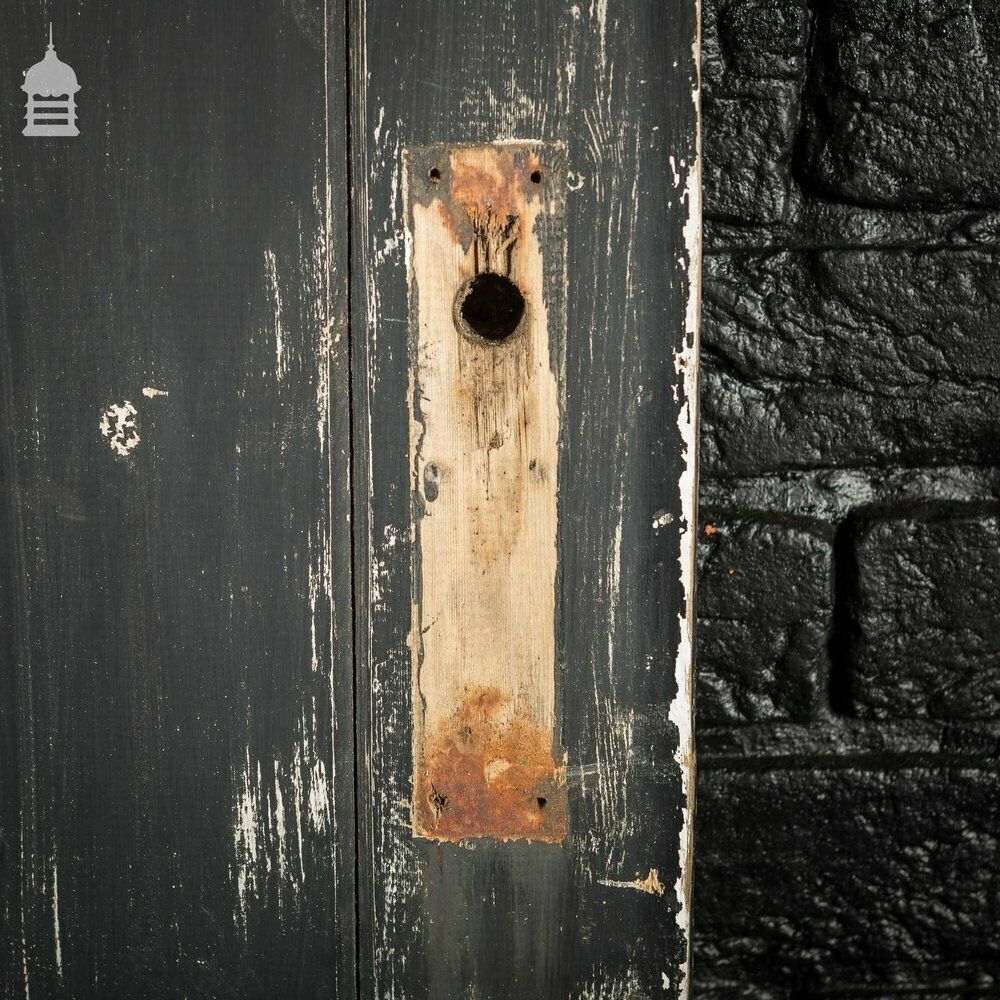 photo furniture 19th C Black Painted V Grove Pine Ledged And Braced Internal Cottage Door