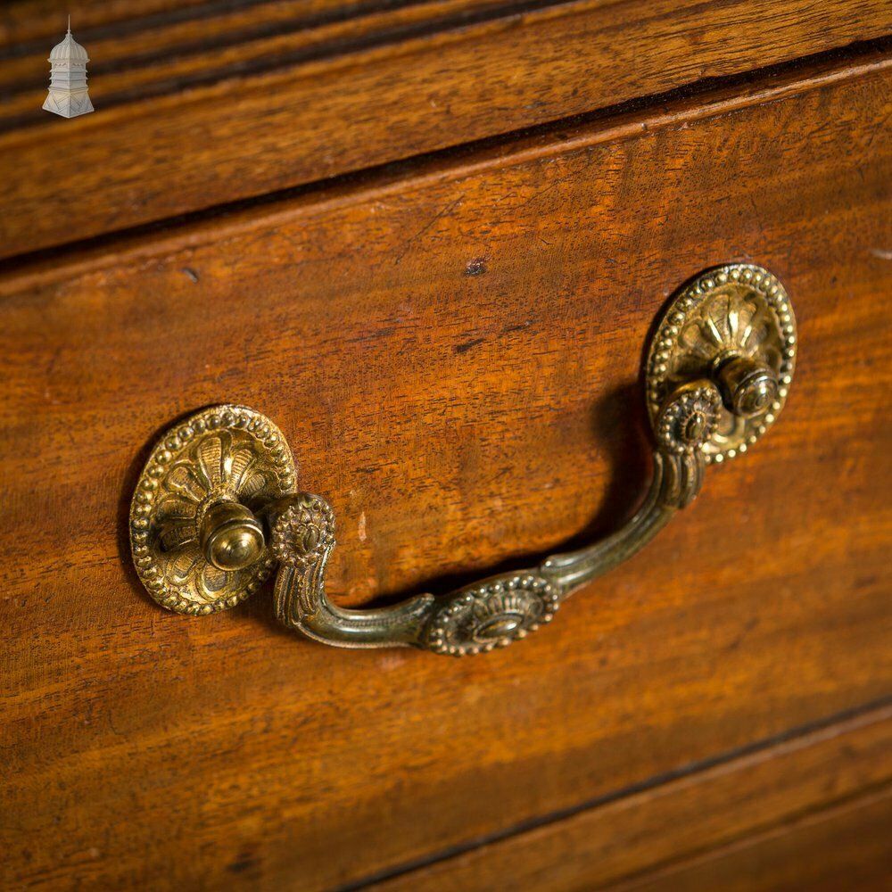 Very Wide Georgian Mahogany 4 Drawer Chest Brass Drop Handles photo buy