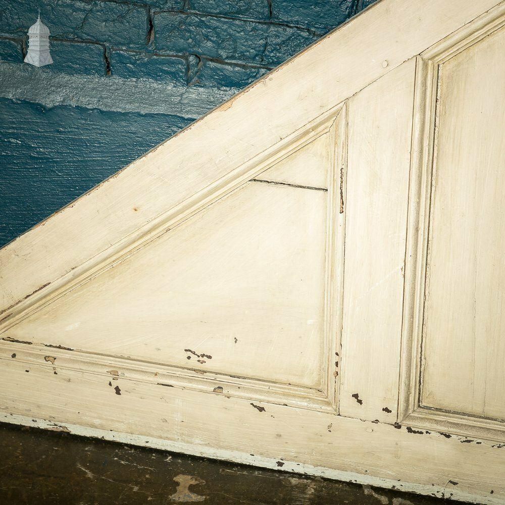 Pair Of Georgian Staircase Panels With Distressed White Painted Finish Panelling photo for sale