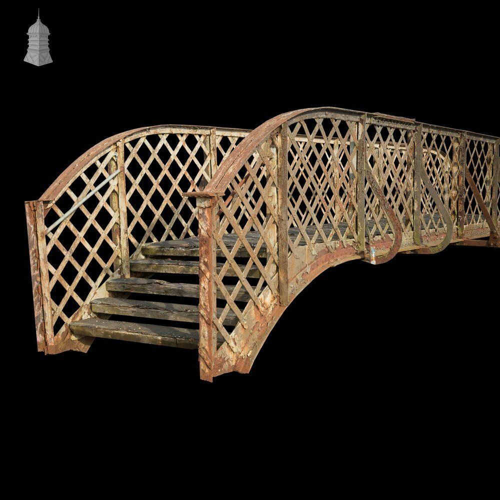 Large 38ft Long 19th C Wrought Iron Industrial Railway Footbridge photo for sale