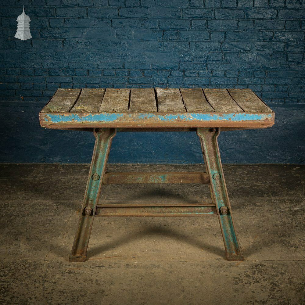 Cast Iron Industrial Base With Steel And Timber Top photo furniture