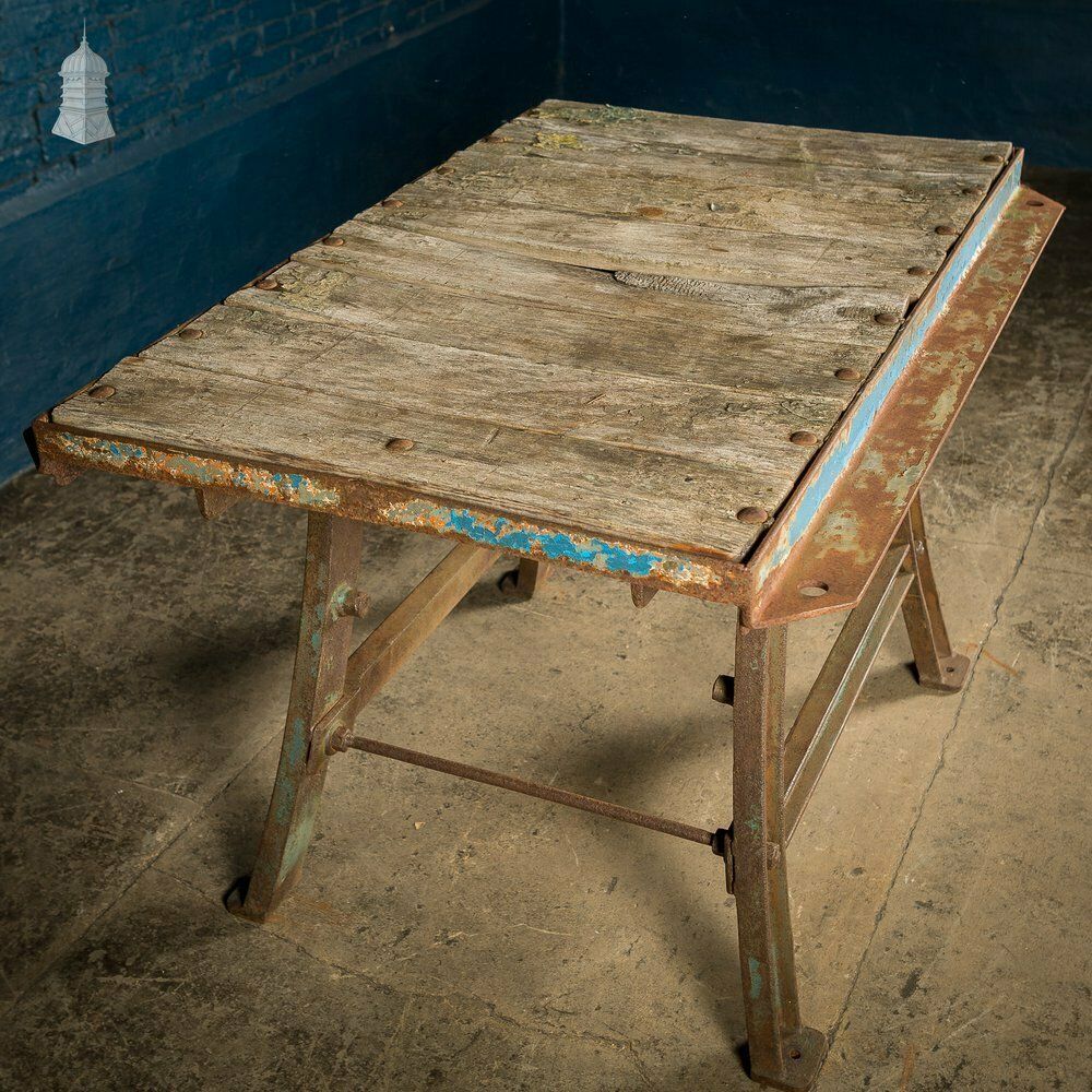 Cast Iron Industrial Base With Steel And Timber Top photo Furniture