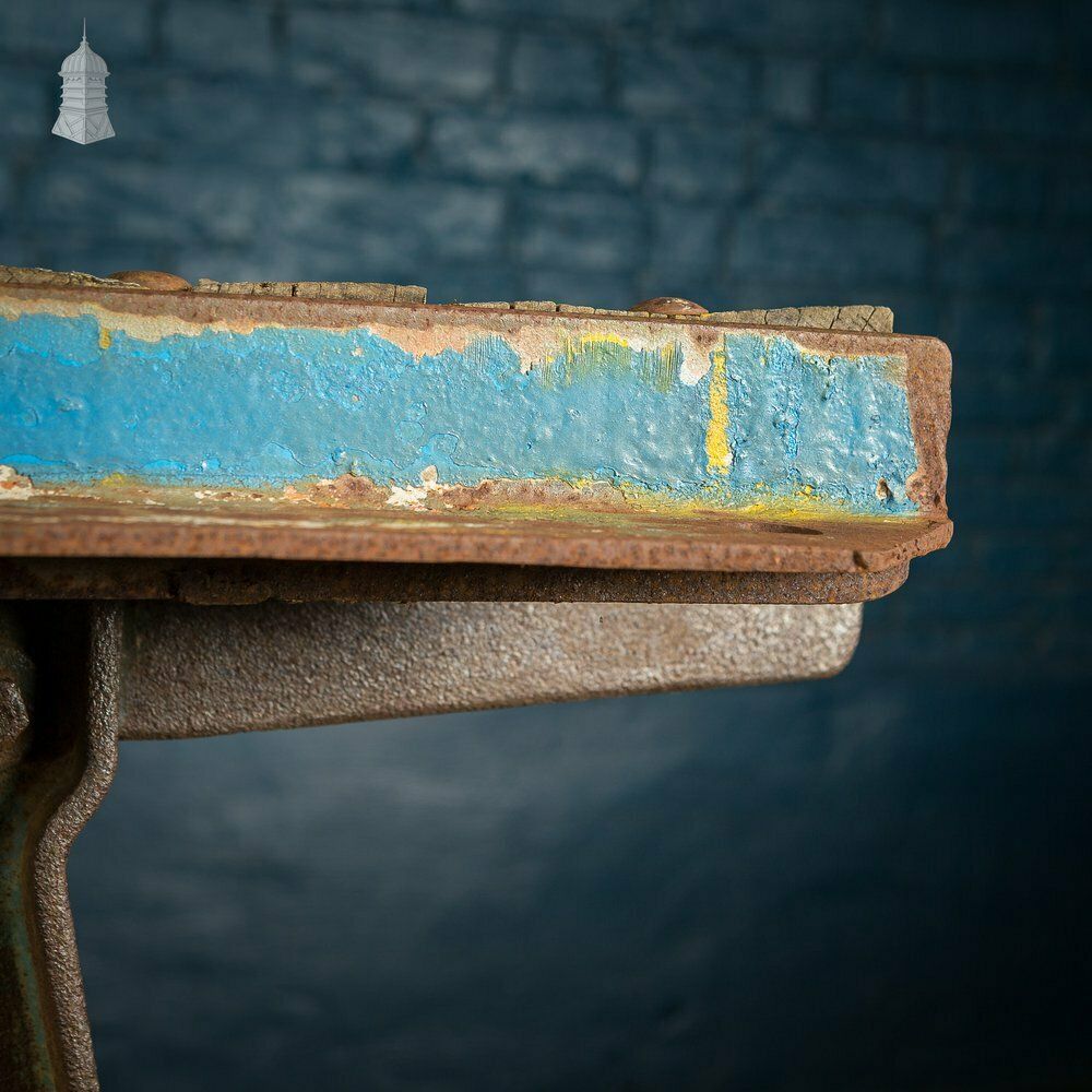 Cast Iron Industrial Base With Steel And Timber Top photo vinterior