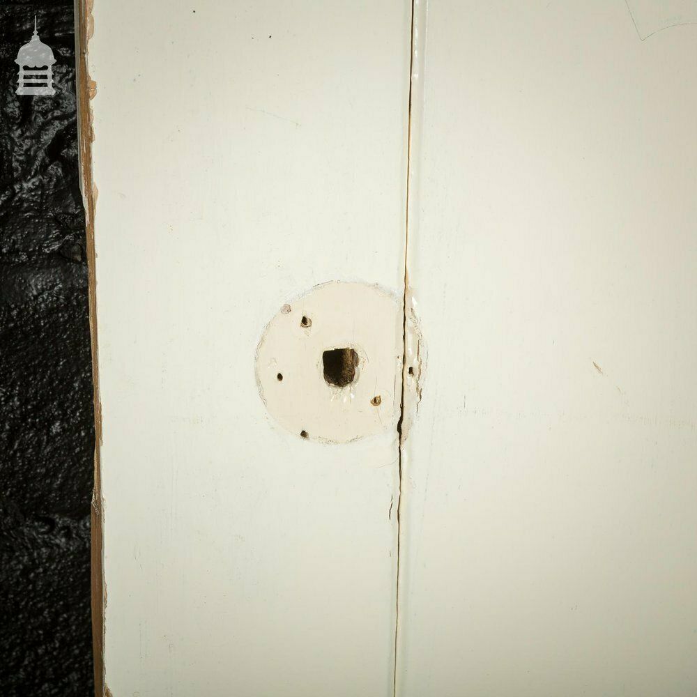 Narrow 19th C Ledged And Braced White Painted Pine Vented Cottage Pantry Door photo Home Fixtures