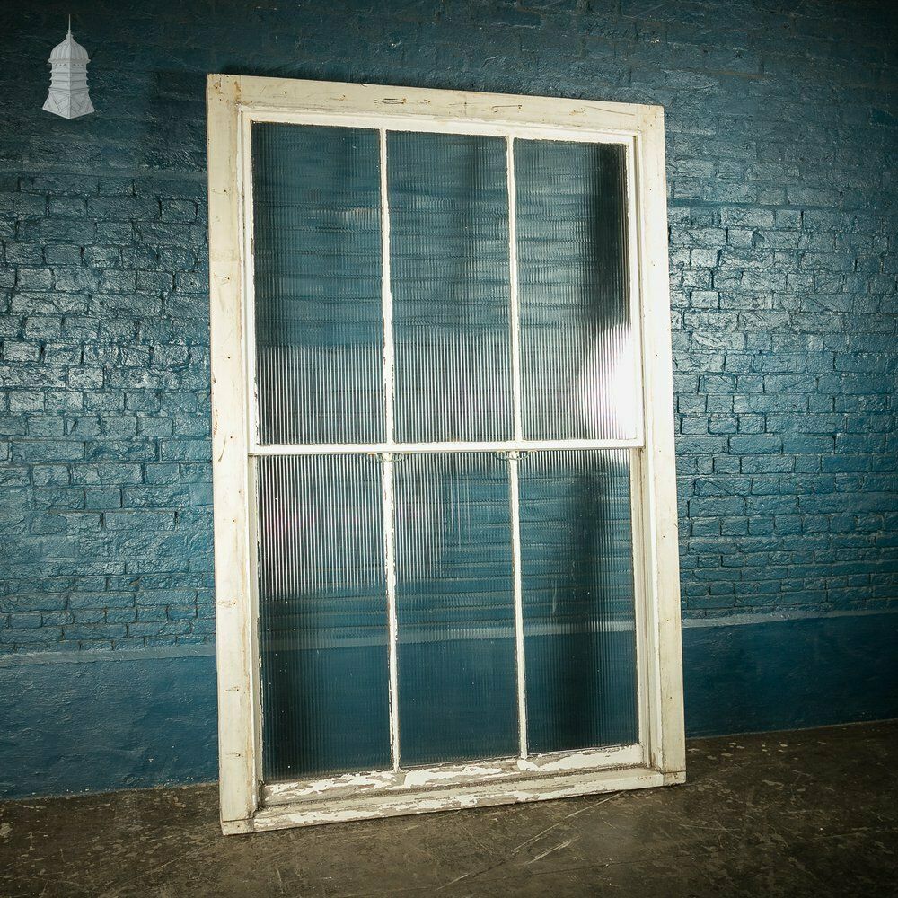 Hardwood Sliding Sash Windows, 8ft High With Reeded Obscure Glazing