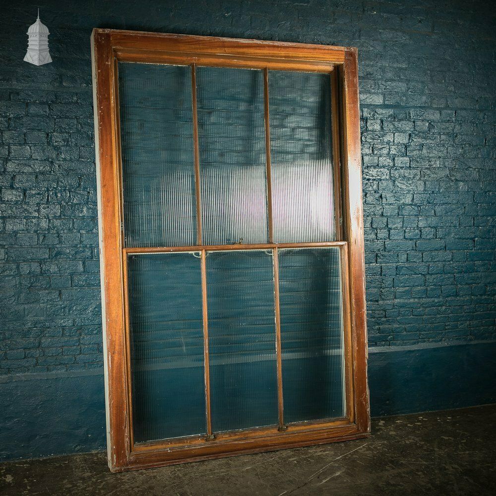 Hardwood Sliding Sash Windows, 8ft High With Reeded Obscure Glazing photo 1080.0