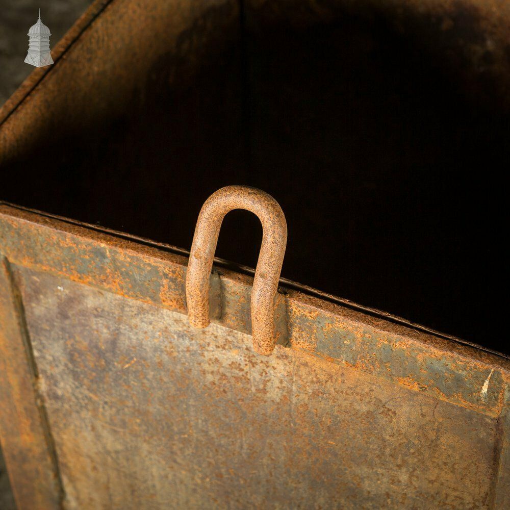 Pair Of Heavy Duty Steel Industrial Workshop Bins photo vintage