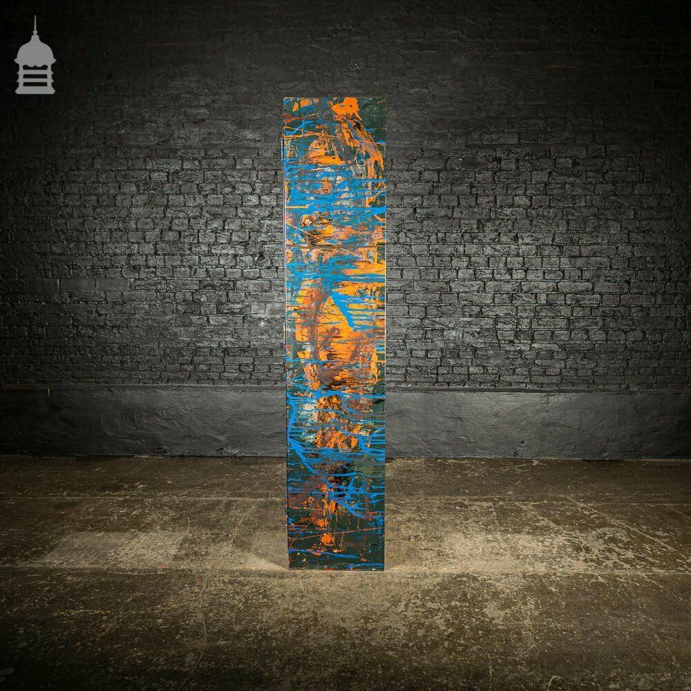 photo vinterior 1940’s Metal Wwii Military Cabinet With Abstract Painted Finish No. 2