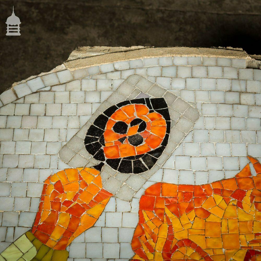 Pair Of Circular Floor Mosaics With Colourful Joker Designs photo vinterior