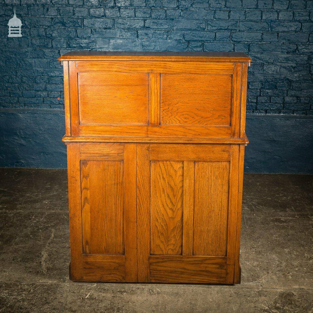 1890.0 Edwardian Oak Tambour Front Roll Top Lebus Desk photo