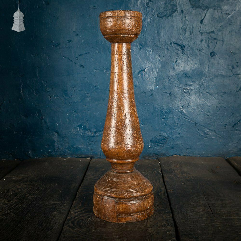 photo for sale 17th C Turned Wooden Candle Stick
