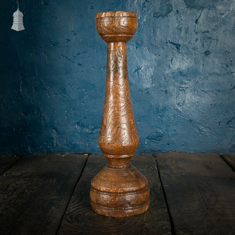 Home Decor 17th C Turned Wooden Candle Stick photo
