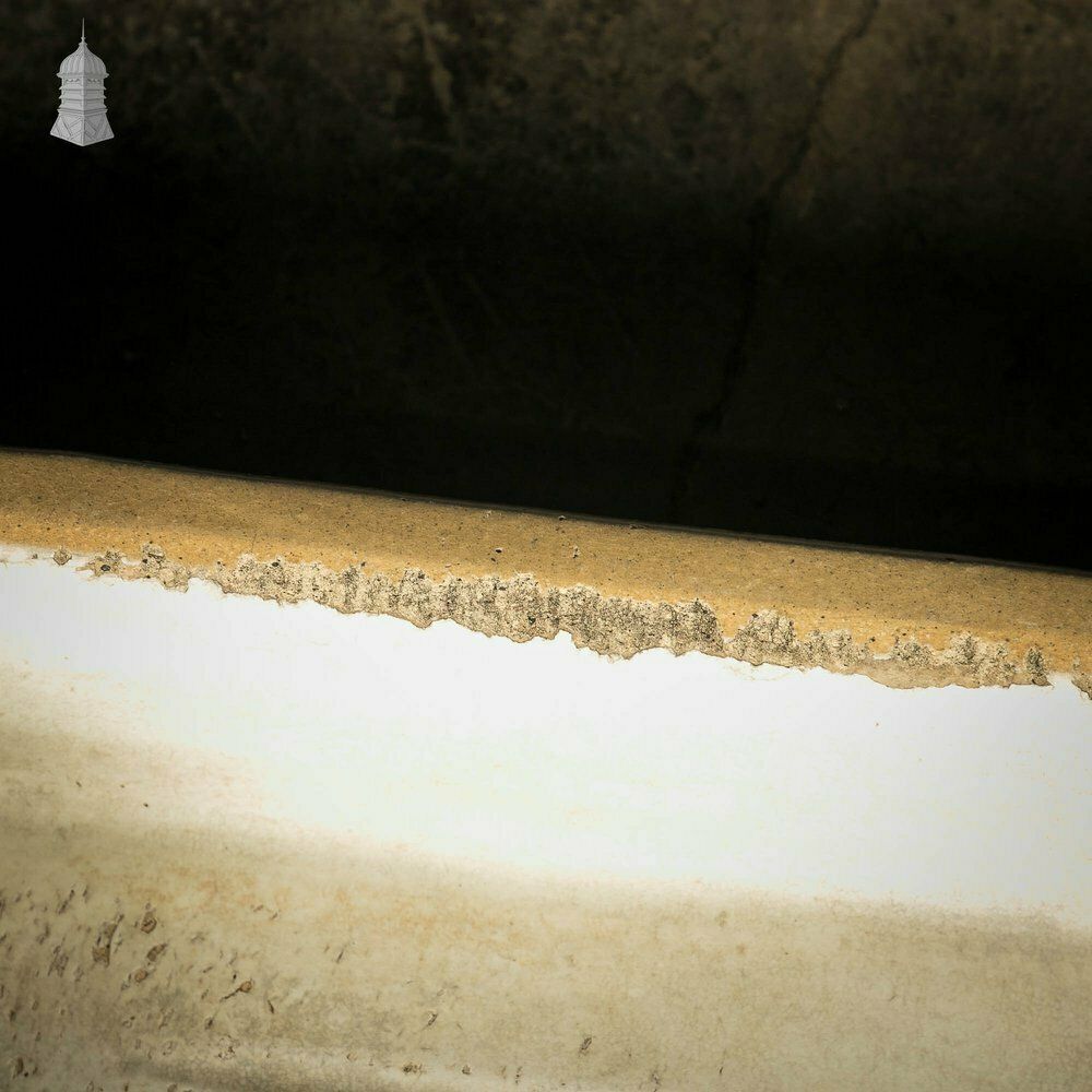 Trough Sink, Fluted Cane And White Worn Glaze, 19th C photo vintage