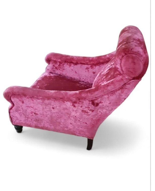 Furniture A Stunning Late 19th Century Armchair Reupholstered In Velvet Cloth photo