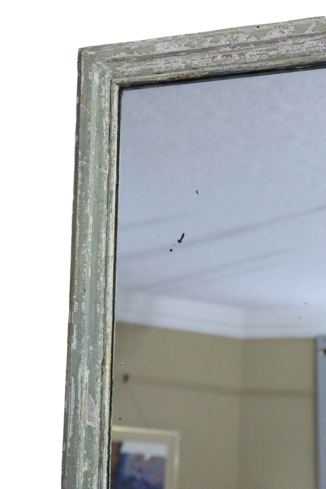 Antique Large Painted Overmantle Or Wall Mirror From The 19th Century photo furniture