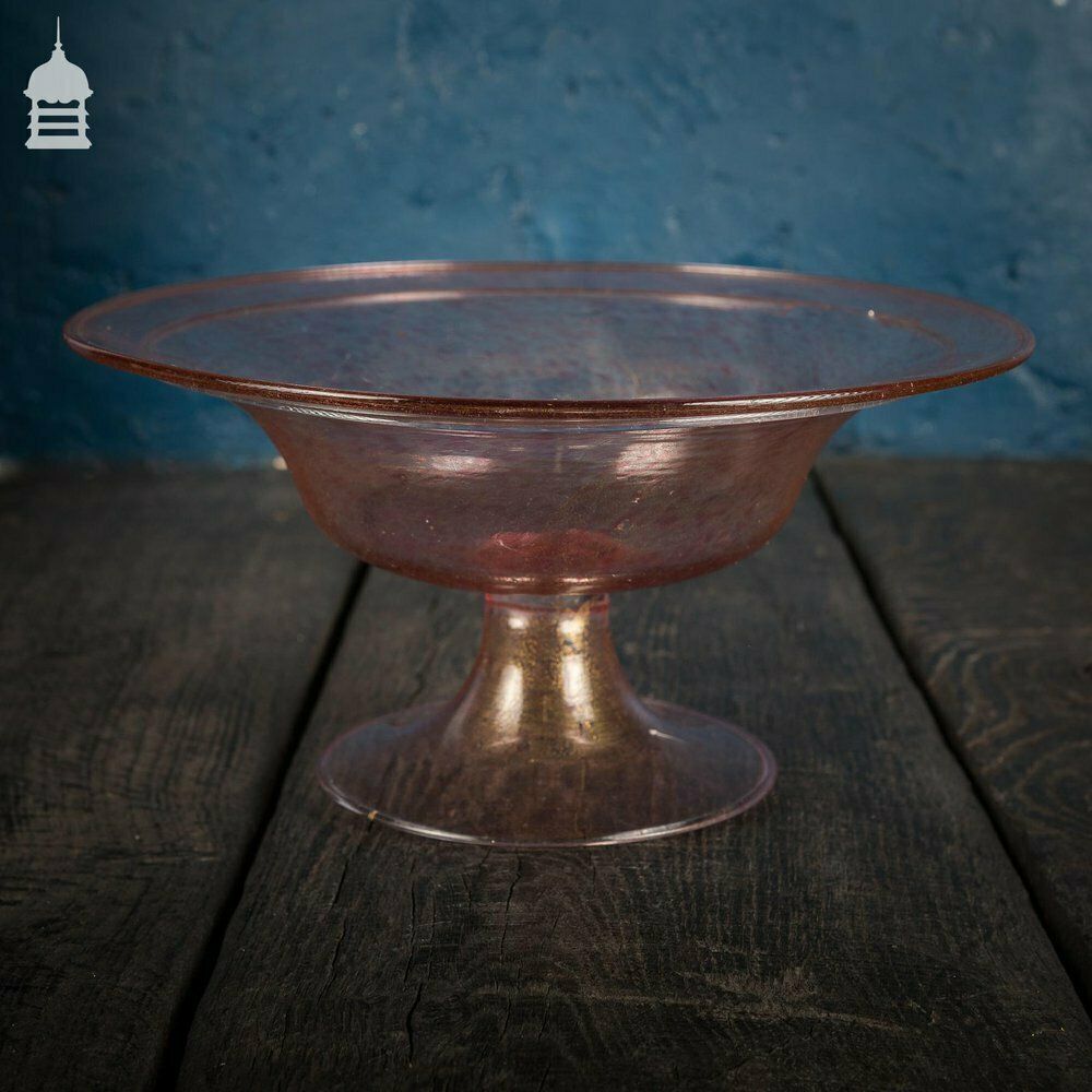A Venetian Murano Glass Tazza With Gold Fleck Inclusions, Probably 17th C