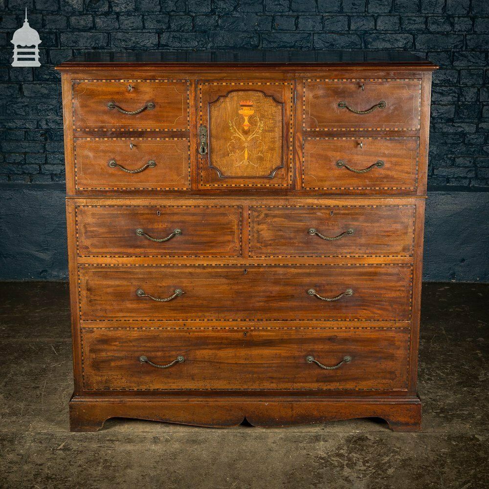 Early 19th C Inlaid Mahogany Chest Of Drawers photo furniture