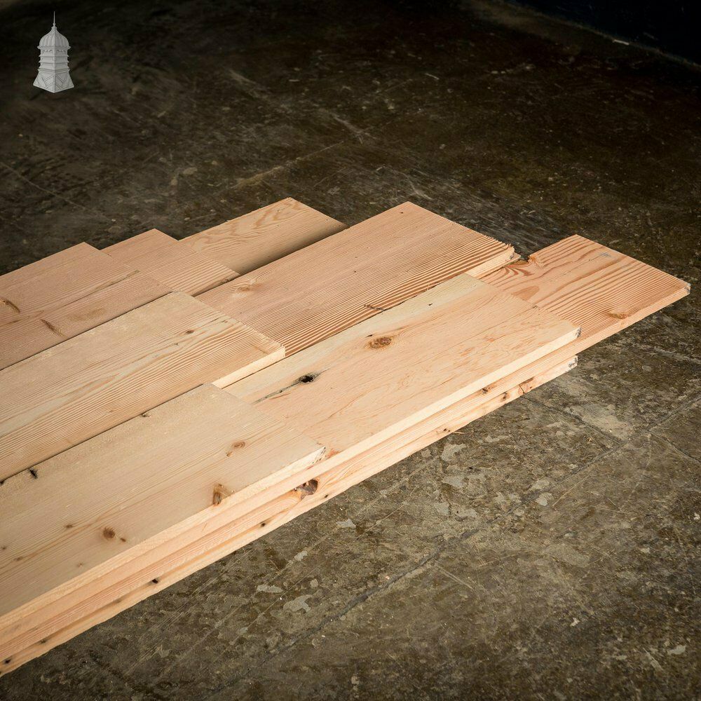 Batch Of 7.5 Square Metres Of 8 Inch Wide Resawn Columbian Pine Floorboards photo buy
