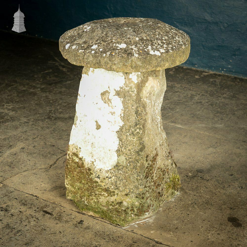 16th C Sandstone Staddle Stone Square Base With Circular Top photo furniture