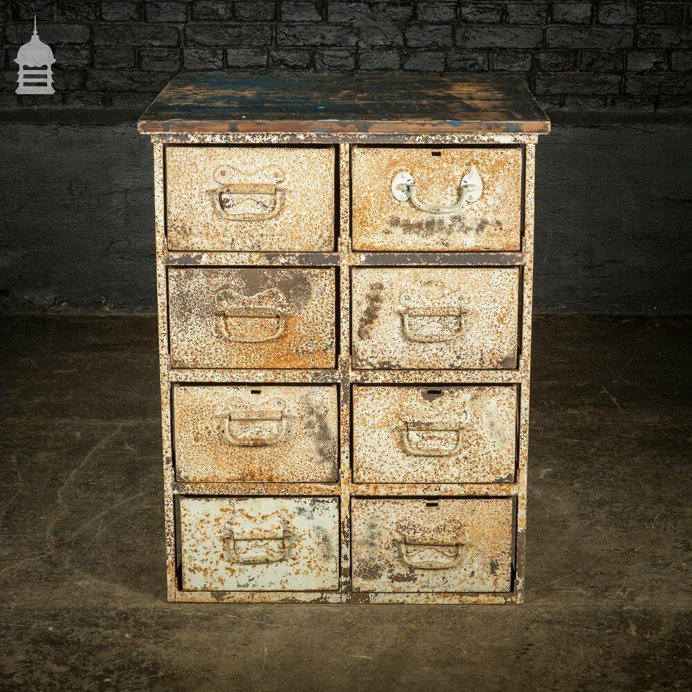 Set Of Heavy Duty Industrial Machinists Drawers On Brass Runner Wheels