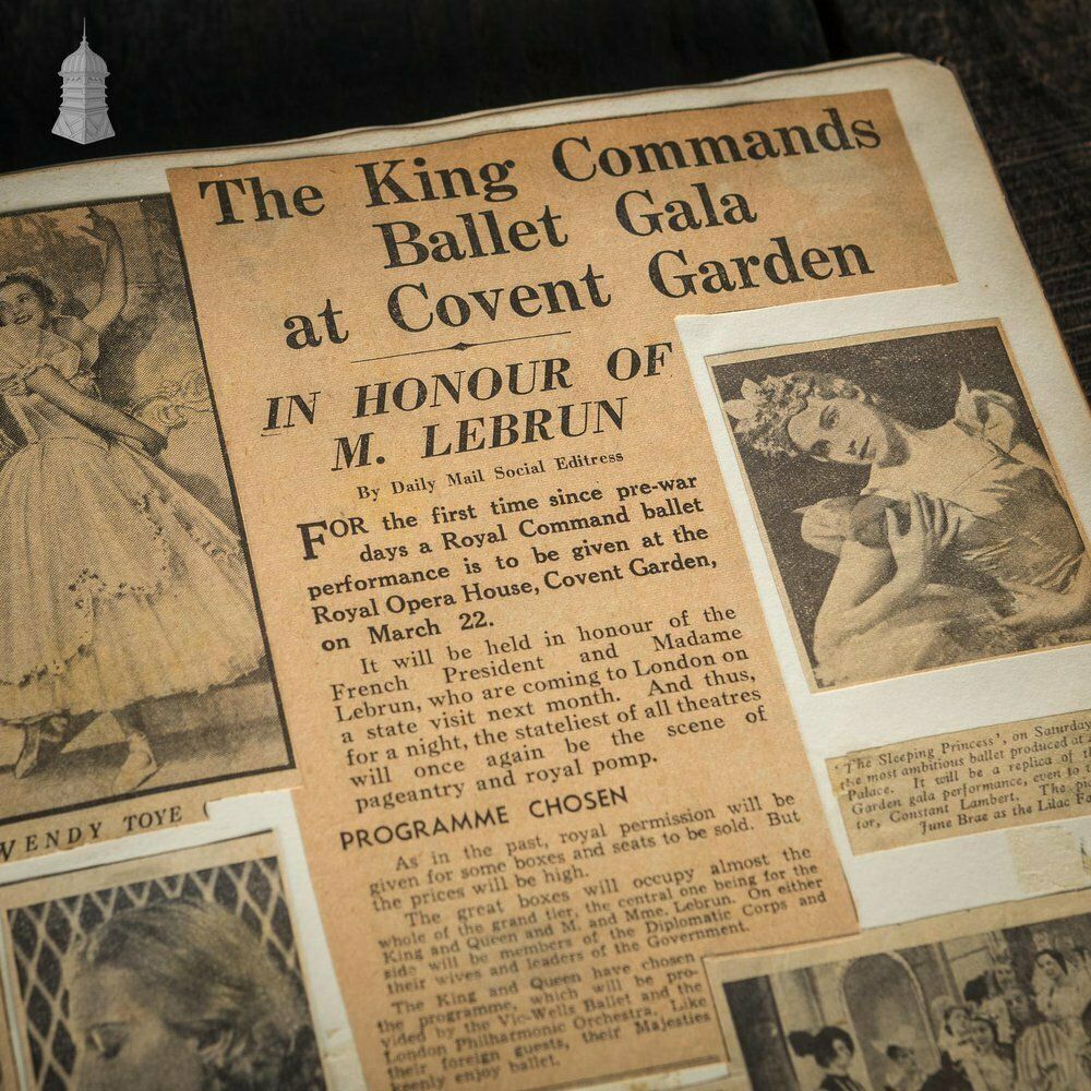 Ipswich Museum Portrait Book Containing 1940’s Newspaper Clippings And Ballet Programmes From Theatre Royal Norwich photo furniture
