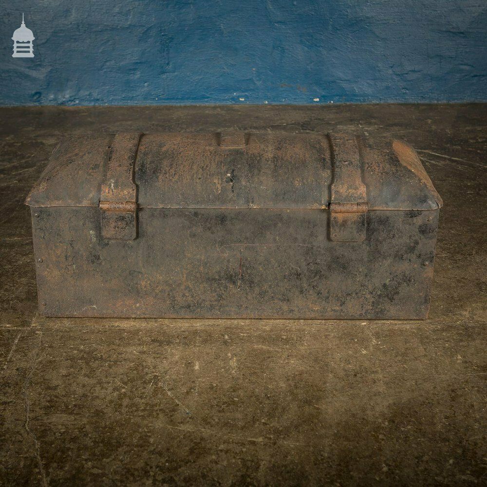 photo furniture 18th C Forged Dome Top Strongbox