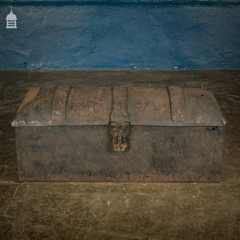 1020.0 18th C Forged Dome Top Strongbox photo