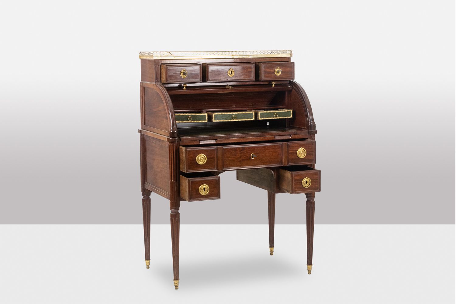 Desk – Or Secretary, Cylinder, In Mahogany. Late 18th Century Period. photo buy