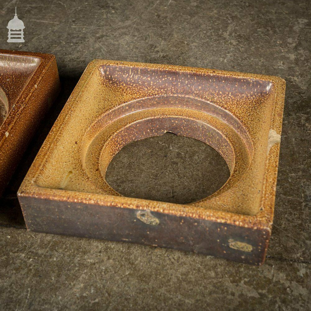 Pair Of Reclaimed Royal Doulton Salt Glazed Drain Tops