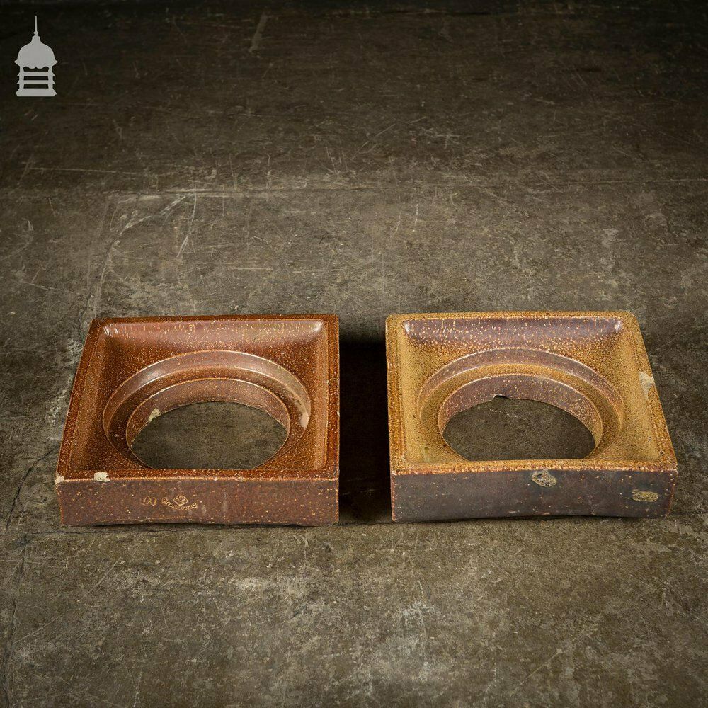 photo furniture Pair Of Reclaimed Royal Doulton Salt Glazed Drain Tops