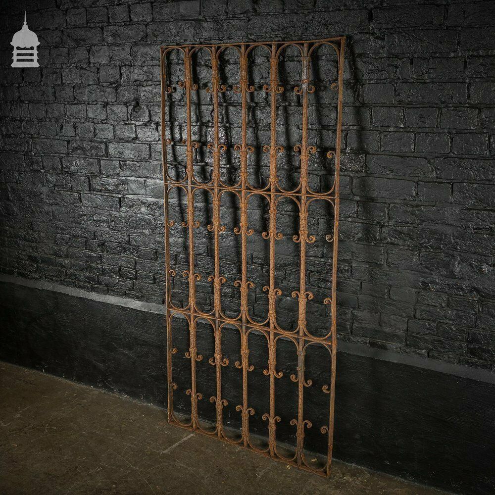 Tall 19th C Blacksmith Made Wrought Iron Railing Panel photo for sale