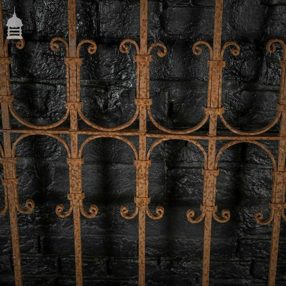 Tall 19th C Blacksmith Made Wrought Iron Railing Panel photo buy
