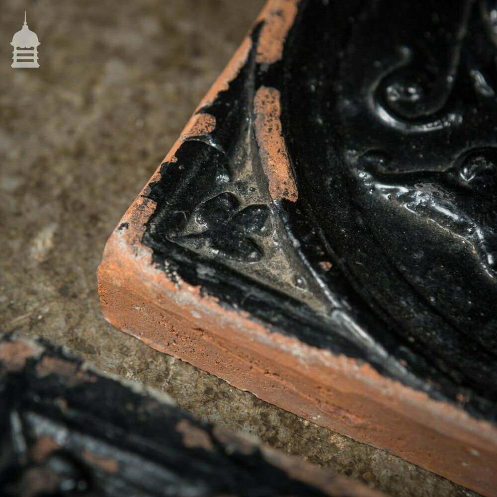 Set Of 22 19th C Decorative 7 Inch Terracotta Tiles With Flakey Paint photo 1980.0
