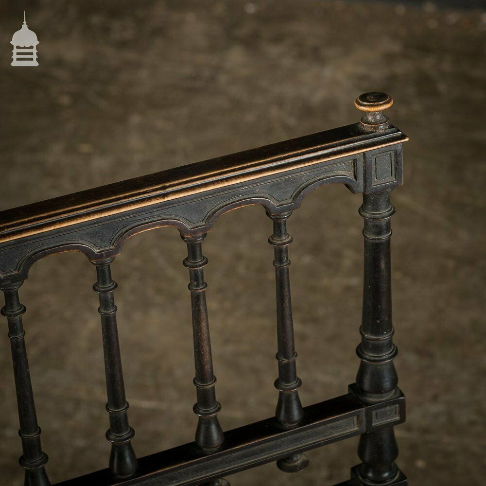 Elegant 18th C Ebonised Dining Chair With Ornate Turnings For Re Upholstery photo buy
