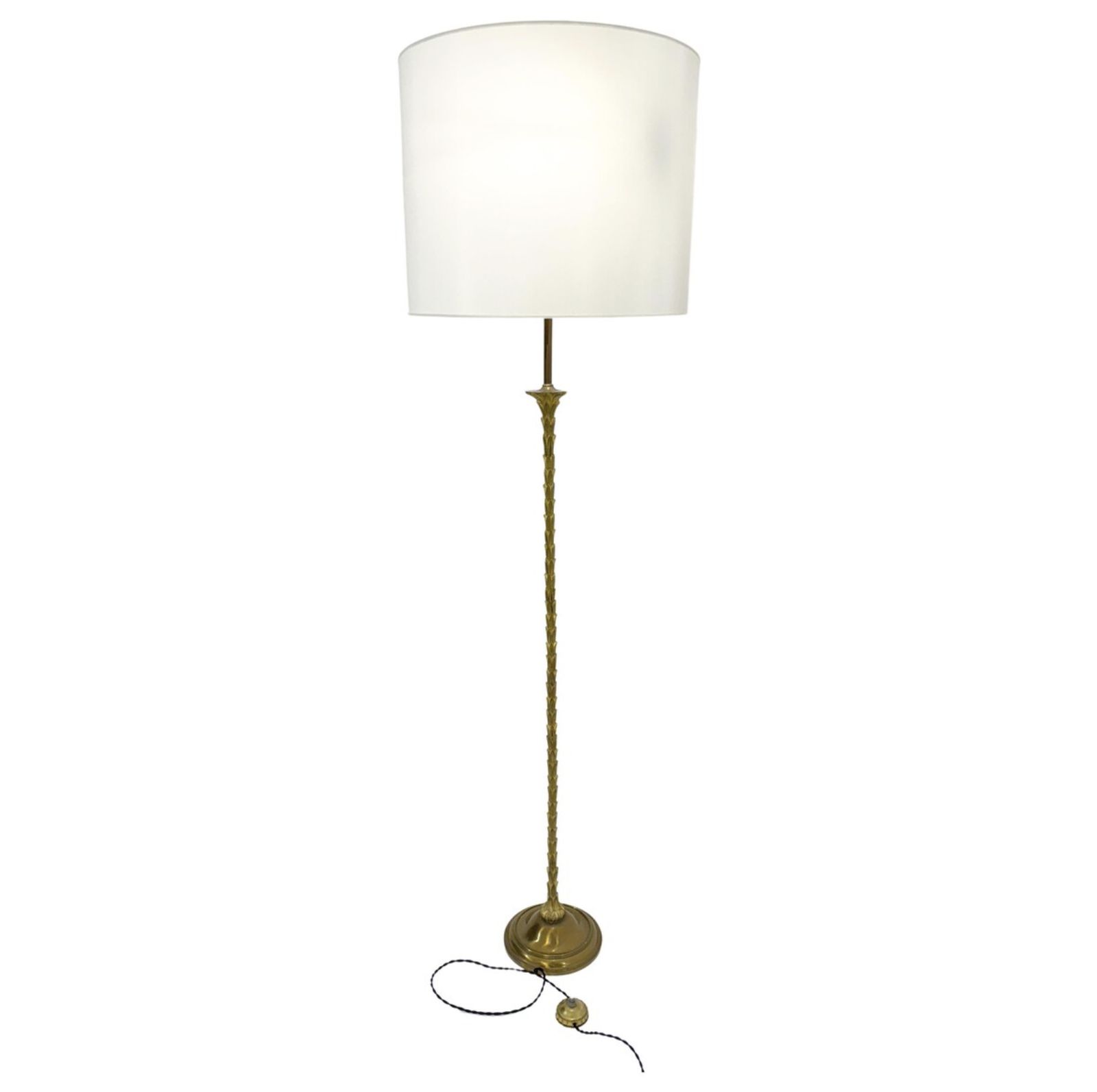 Mid Century Brass Floor Lamp By Maison Baguès, France, 1950s
