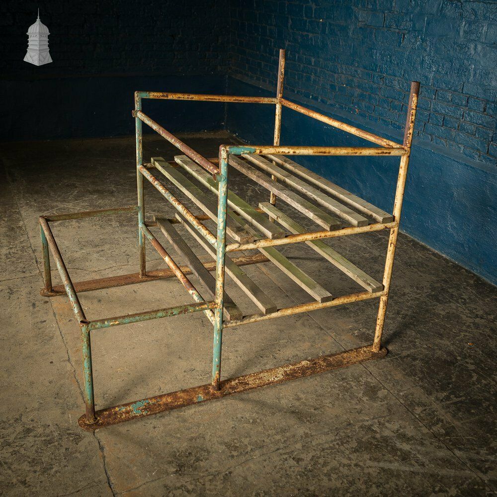 Metal Industrial Shelving With Wooden Slats photo vinterior