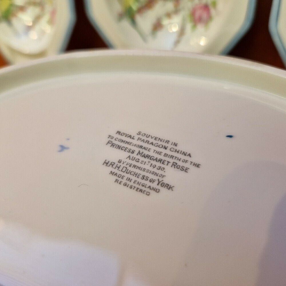 1930s Royal Paragon Princess Margaret Lovebirds Bowls photo for sale