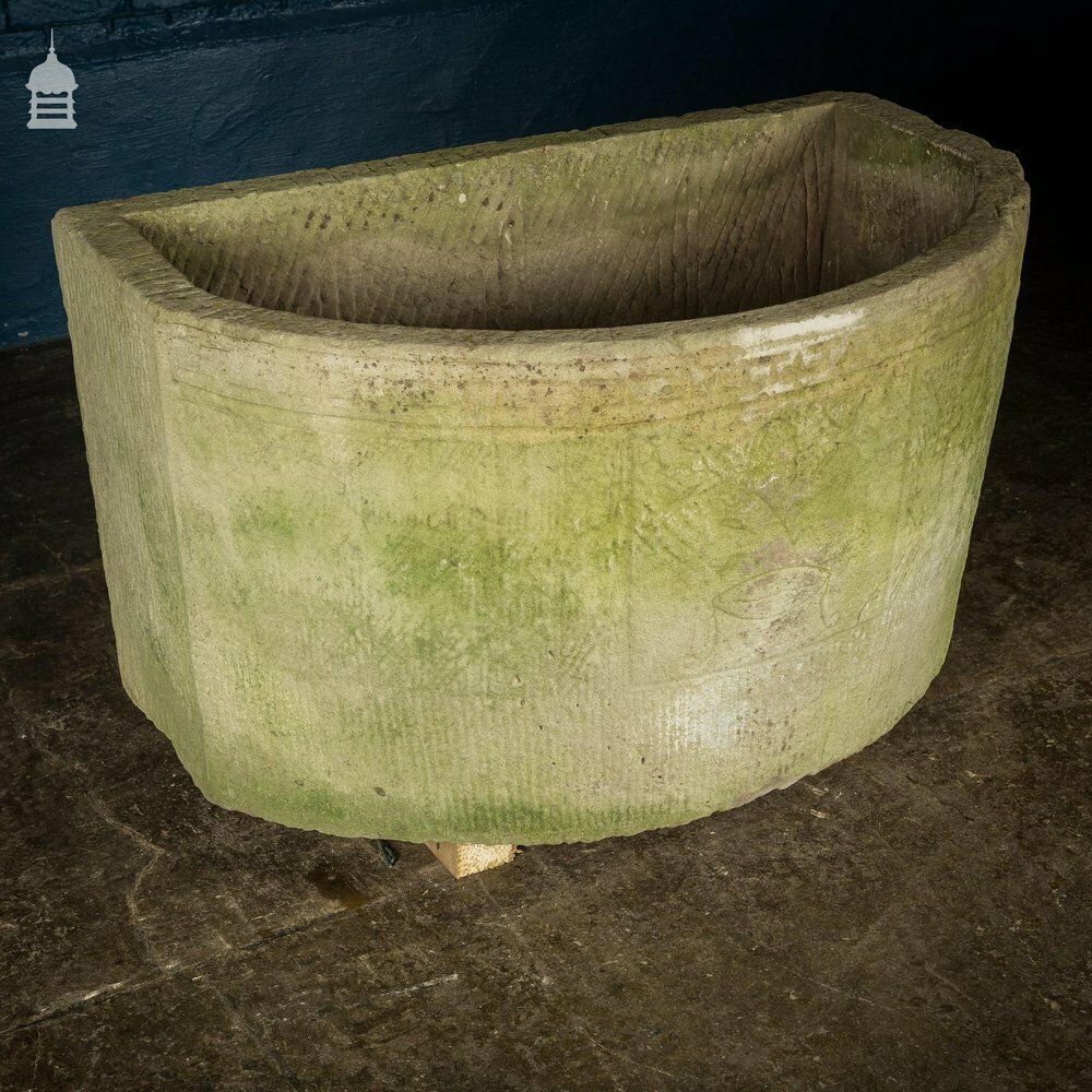Georgian Bow Fronted Sandstone Trough With Decorative Detailing Reputedly From The Belvoir Estate [Number 3] photo Home Decor