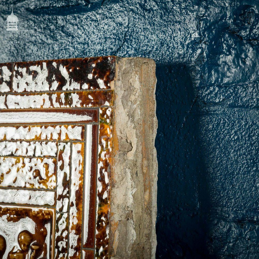 Pair Of Late 19th C Ceramic Fireplace Tile Reliefs With Individual Details